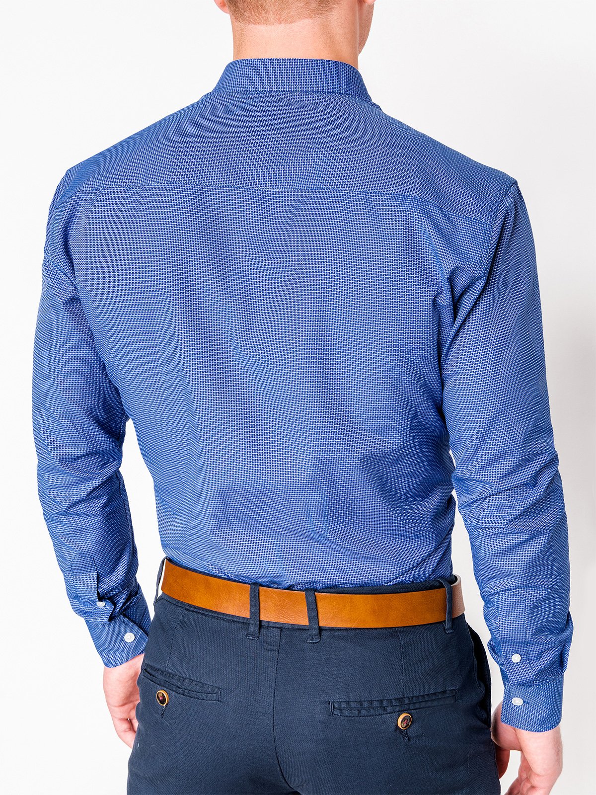 Men's elegant shirt with long sleeves - light navy K410 | MODONE ...