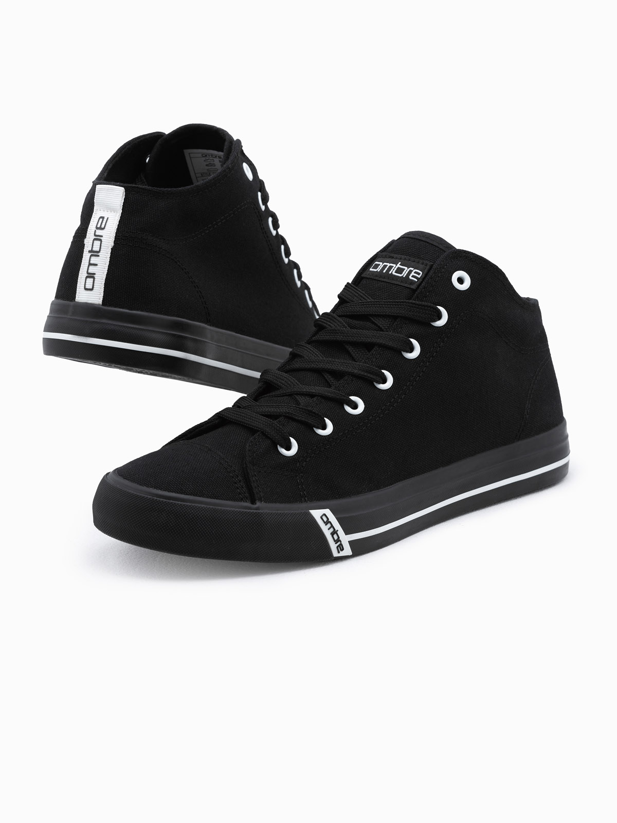 mens black high top trainers