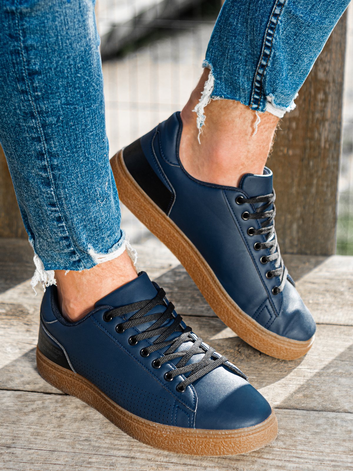 navy high top trainers