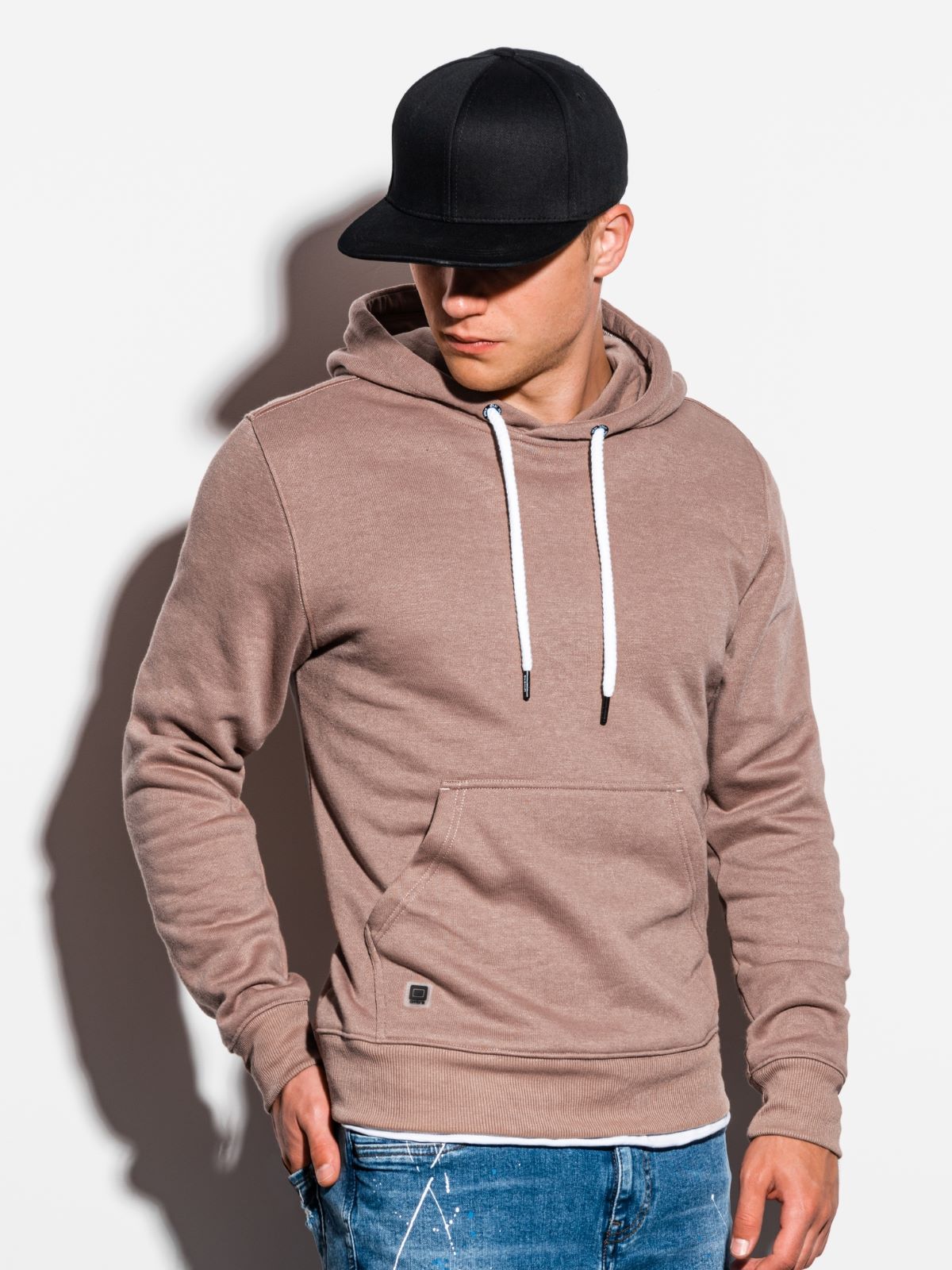 Men's hooded sweatshirt B979 - brown | MODONE wholesale - Clothing For Men