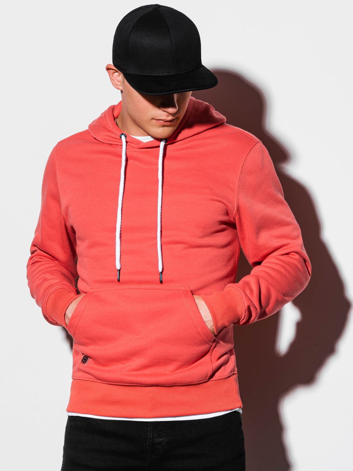 Men's hooded sweatshirt B979 - coral | MODONE wholesale - Clothing For Men