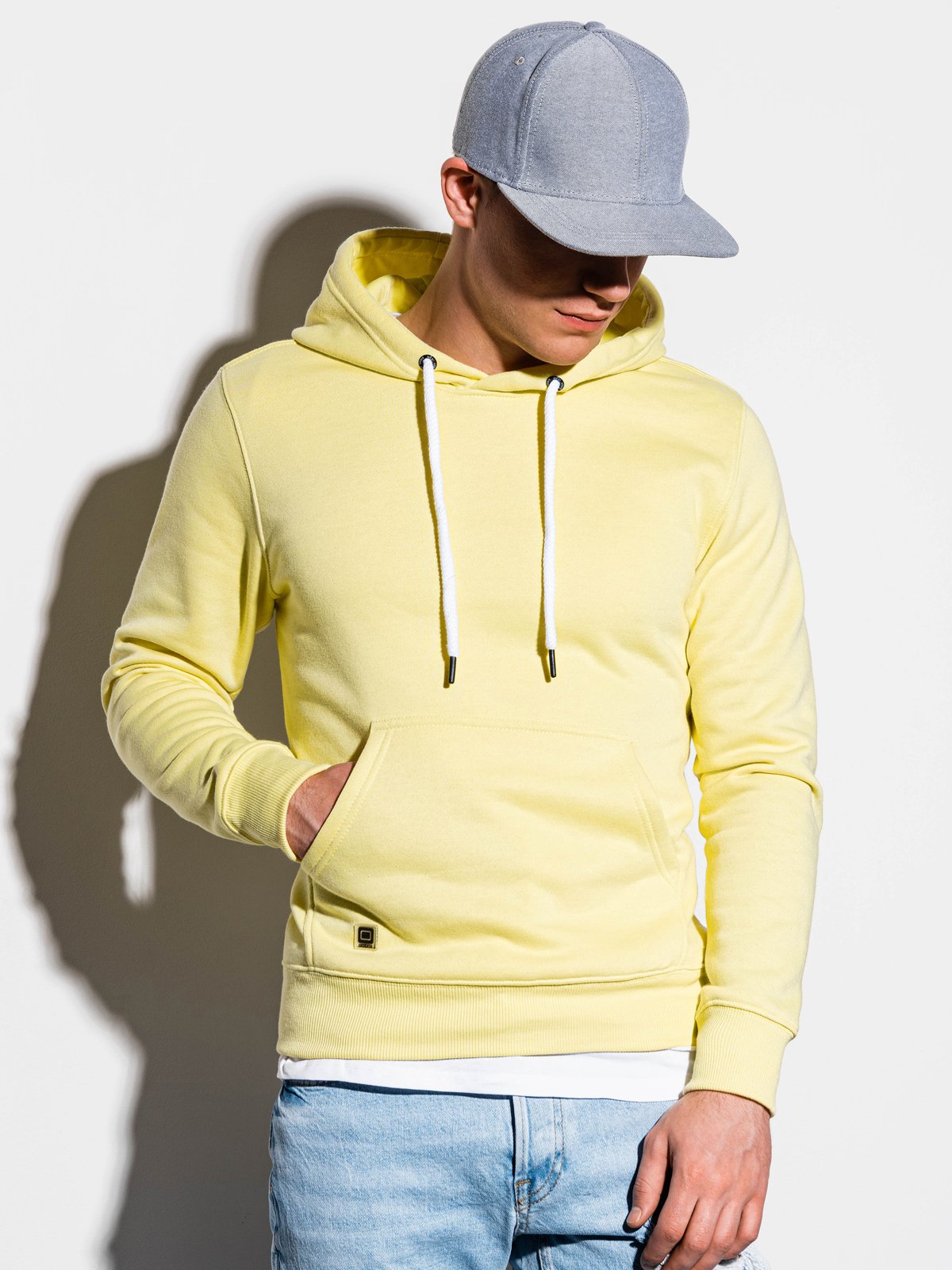 Men's hooded sweatshirt B979 - light yellow | MODONE wholesale ...