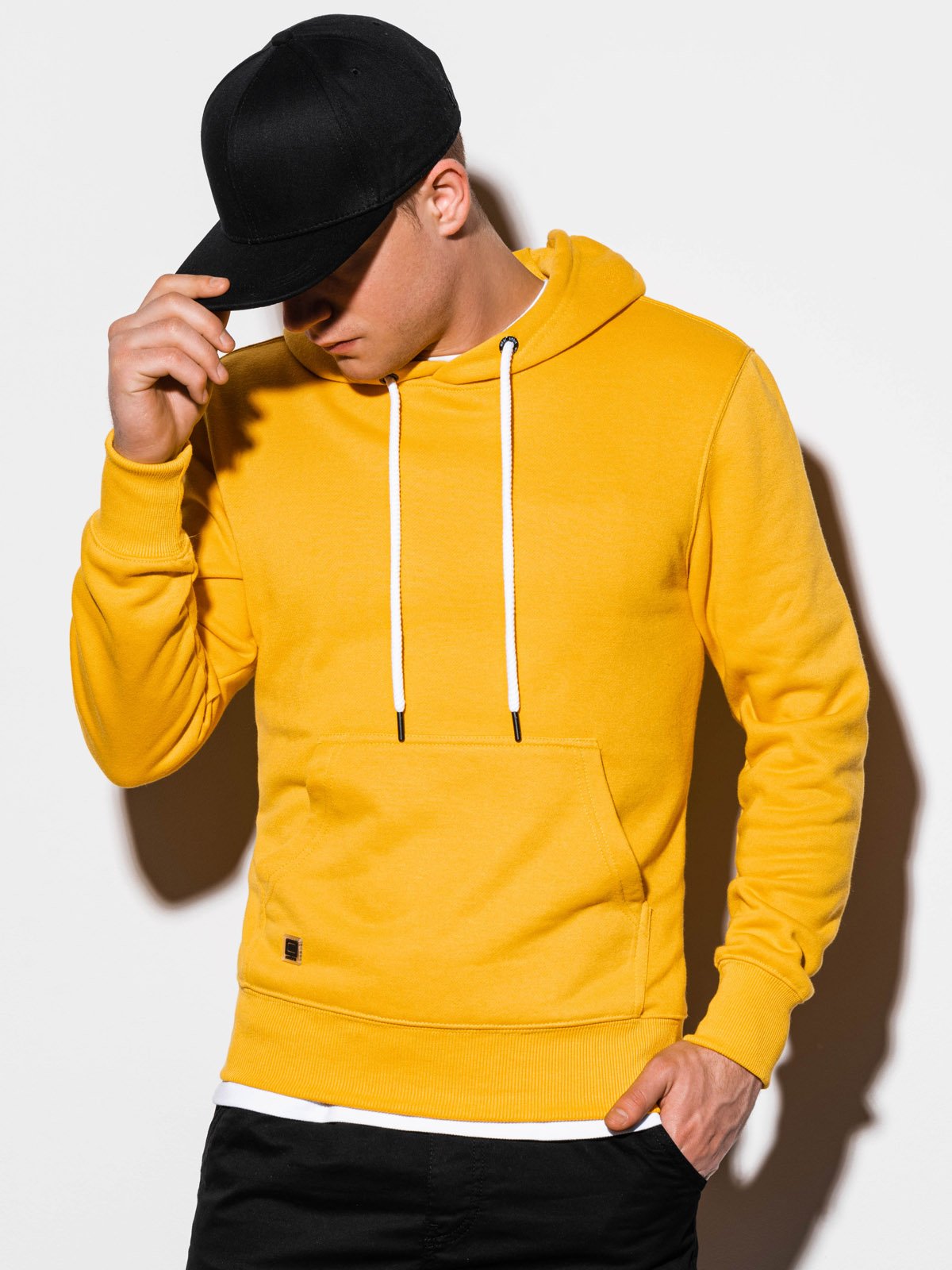 Men's hooded sweatshirt B979 - yellow | MODONE wholesale - Clothing For Men