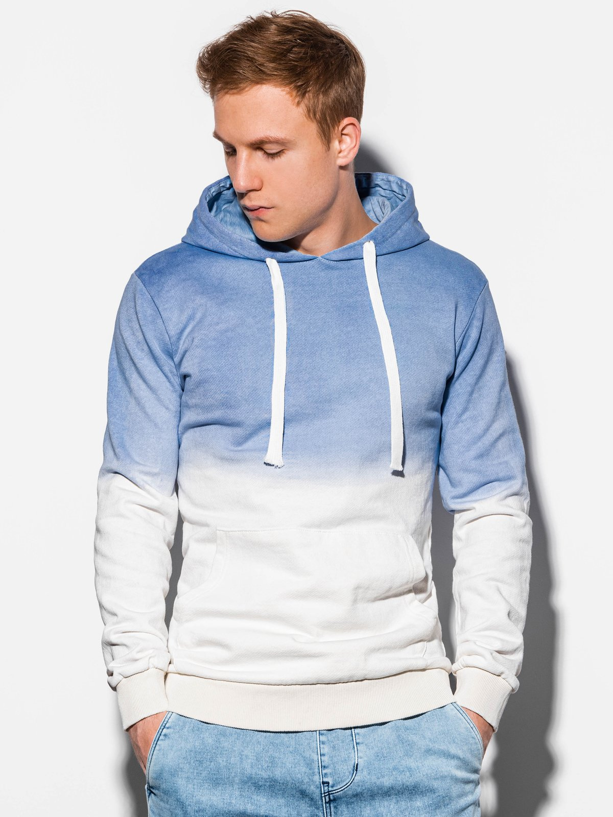 Men's hooded sweatshirt - blue B1048 | MODONE wholesale - Clothing For Men