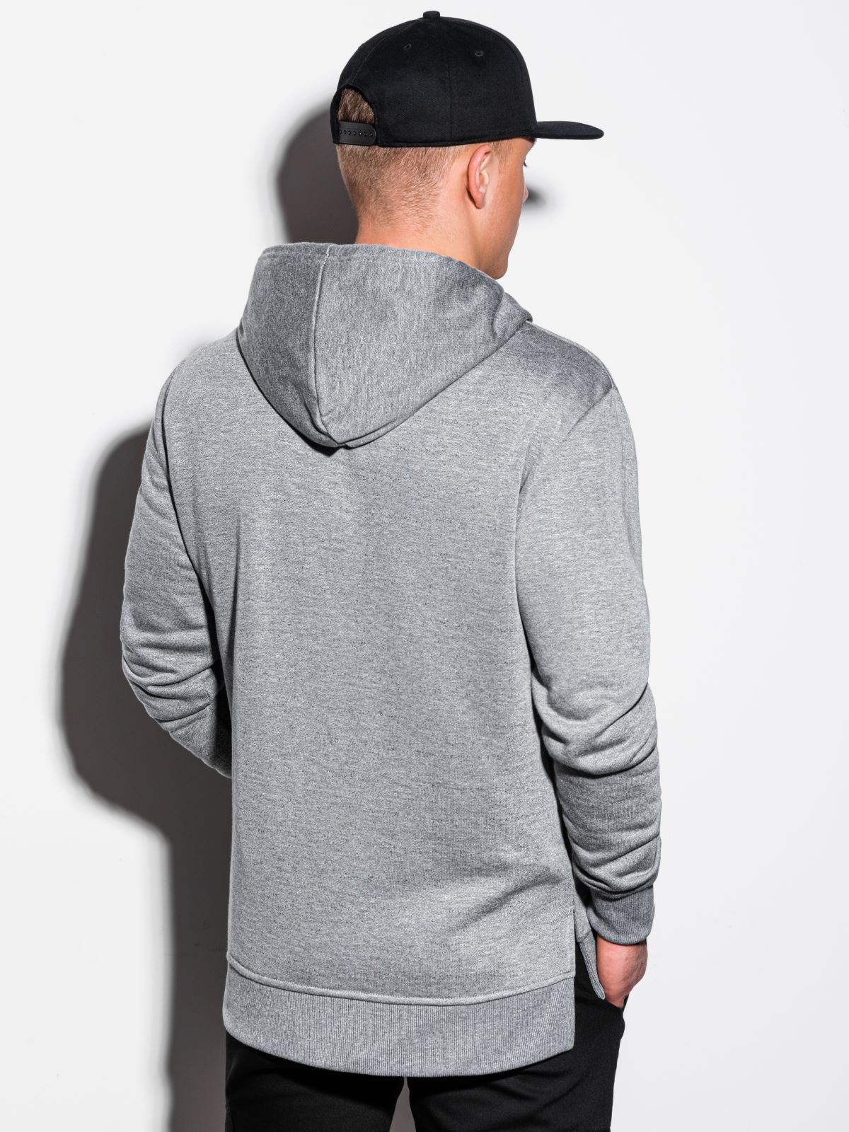 Hooded sweater man Confort II melange gray black