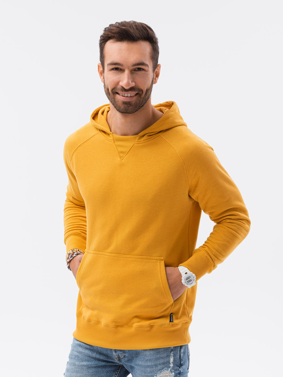 Men's fashion colorblock casual hoodie online lh085