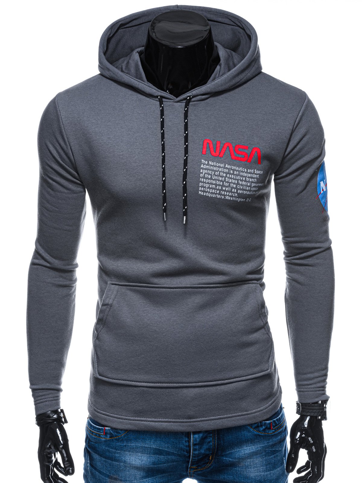 Men's hoodie B1163 - dark grey | MODONE wholesale - Clothing For Men