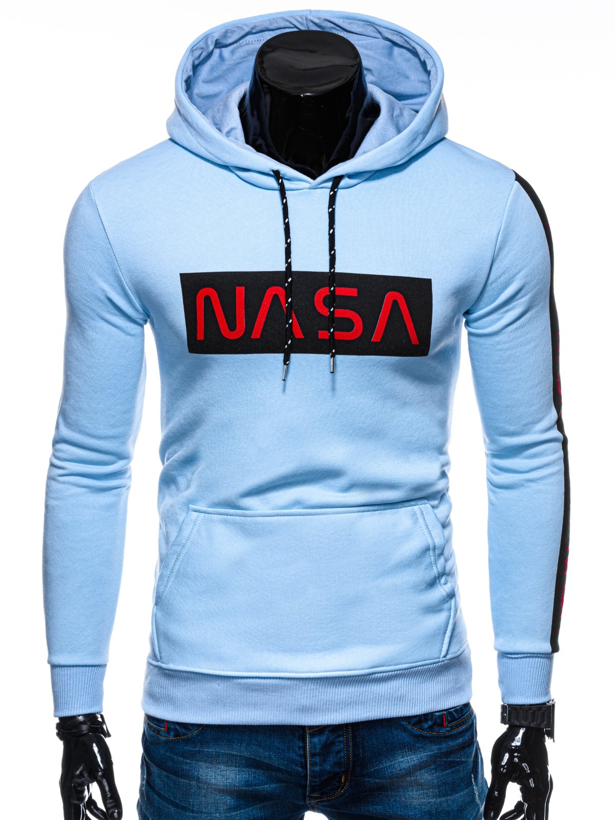 mens light blue hoodie