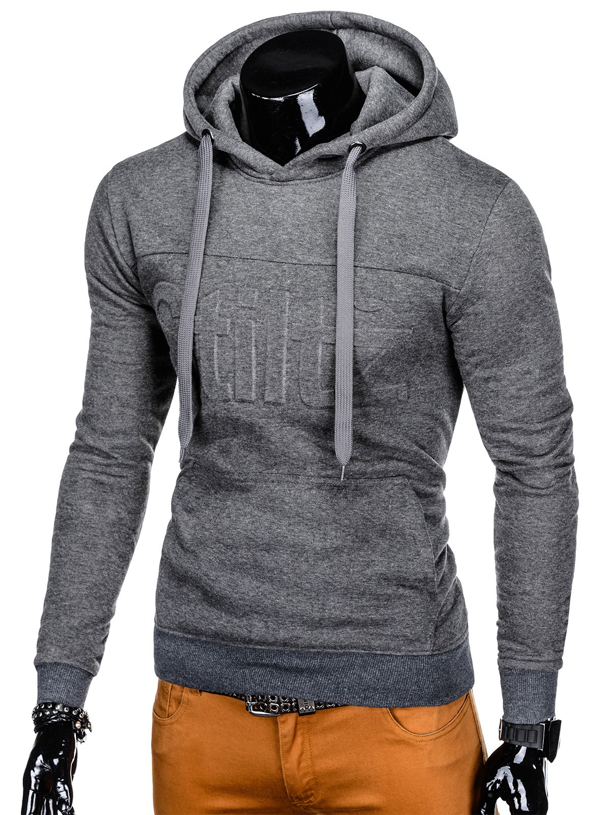 Men's hoodie B945 - dark grey | MODONE wholesale - Clothing For Men