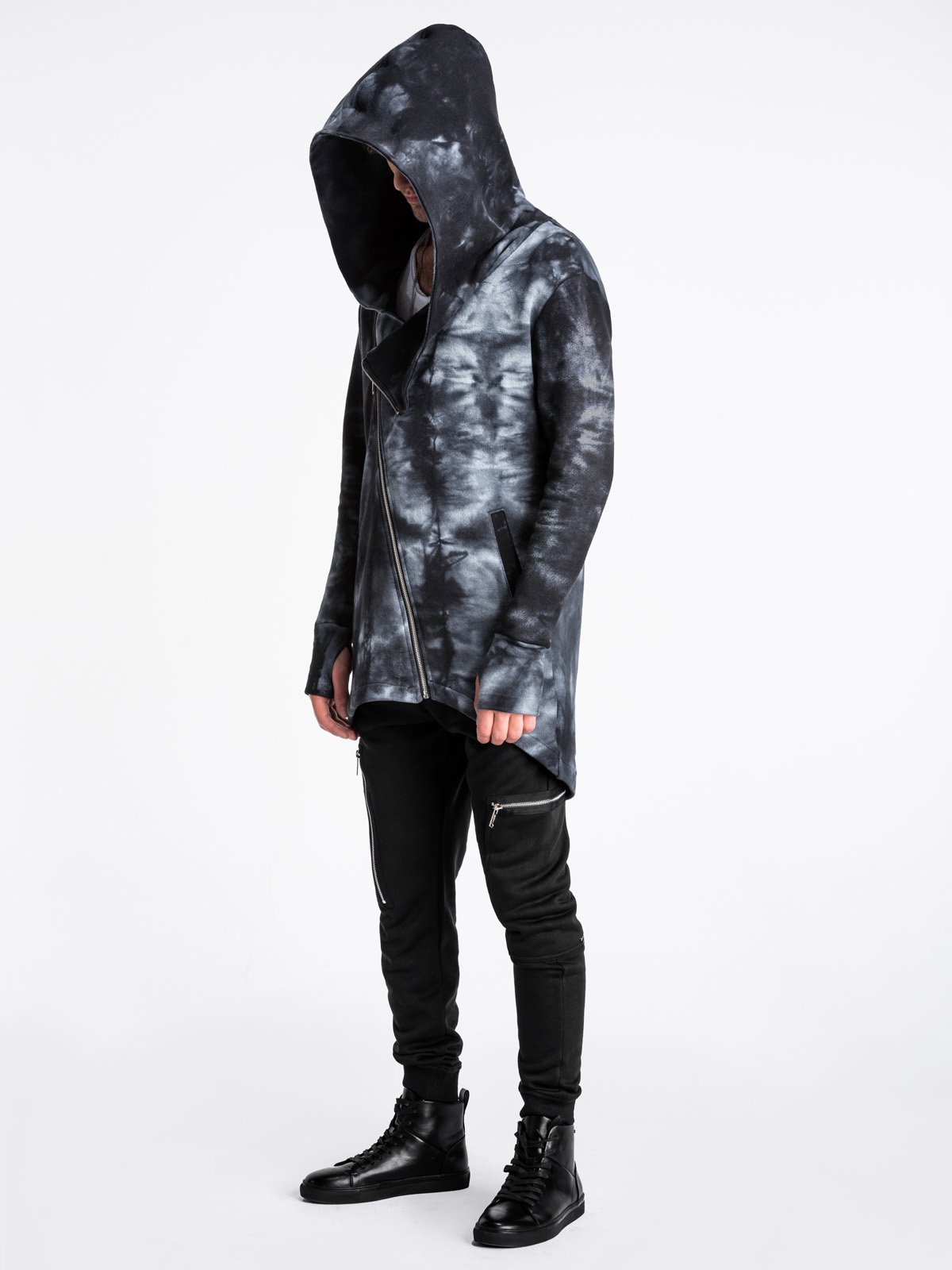 Men's hoodie B962 - batik black | MODONE wholesale - Clothing For Men
