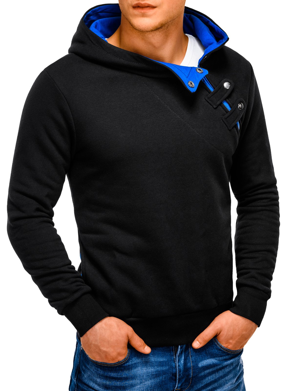 Men's hoodie PACO - black/turquoise | MODONE wholesale - Clothing For Men