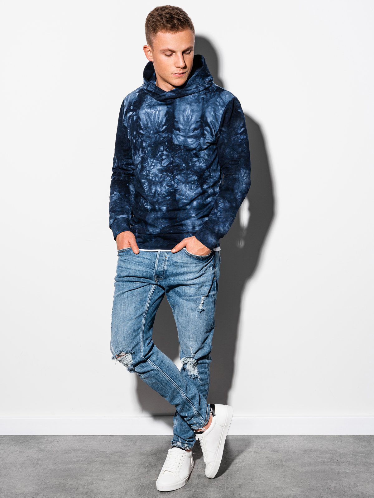 Navy tie sales dye hoodie