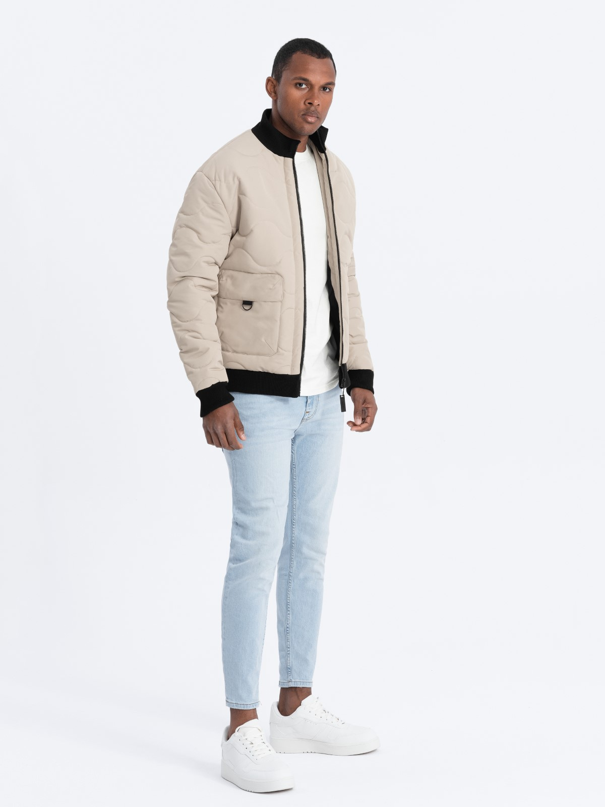 Beige bomber outlet