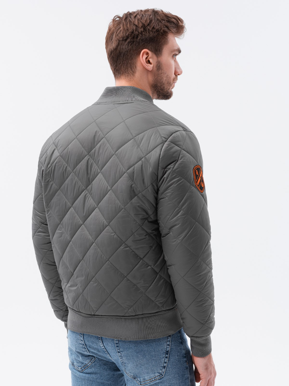 Men's insulated bomber jacket dark grey C357 MODONE wholesale Clothing For Men