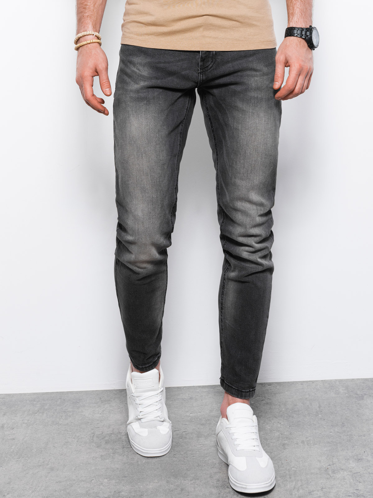 Men's jeans dark grey P1023 MODONE wholesale Clothing For Men