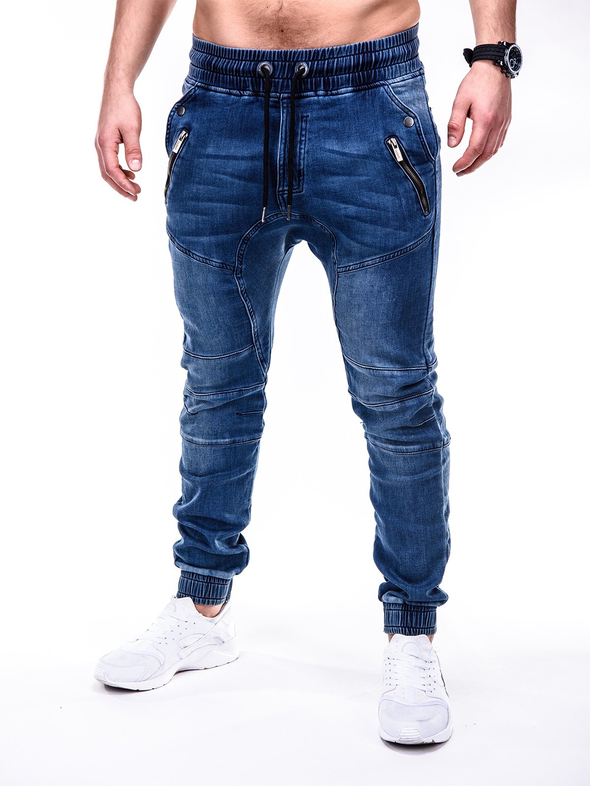 Men's jeans joggers P404 - blue | MODONE wholesale - Clothing For Men