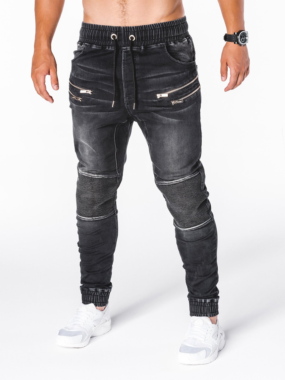 Men's jeans joggers P405 - black | MODONE wholesale - Clothing For Men