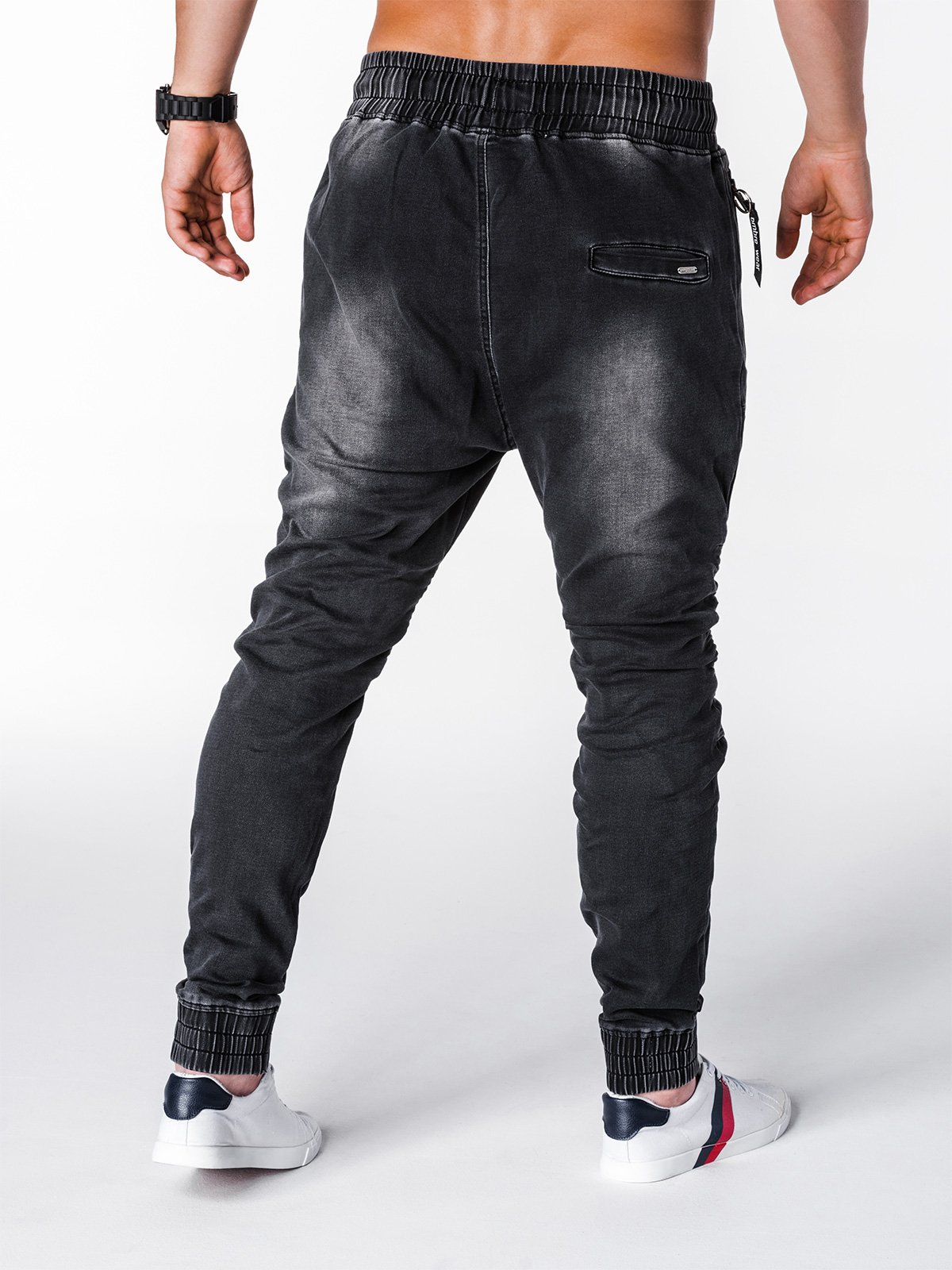 Men's jeans joggers P649 - black | MODONE wholesale - Clothing For Men