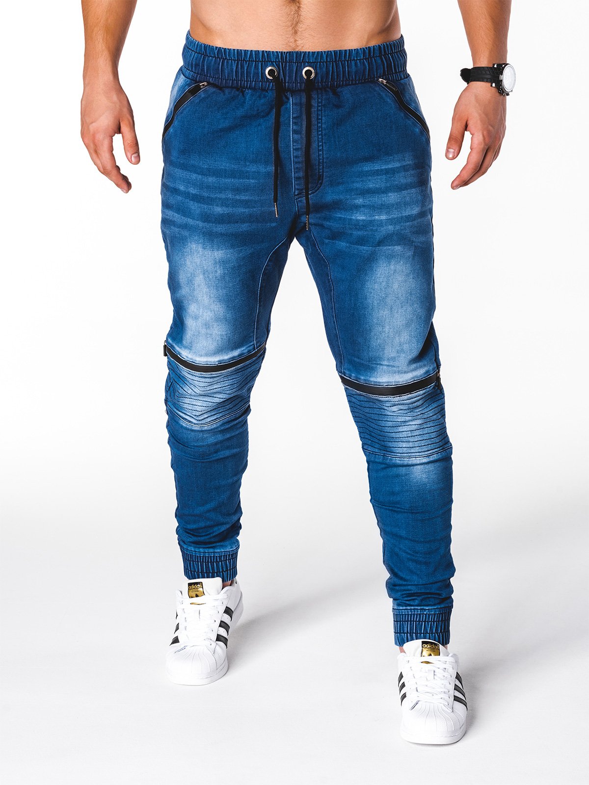 Men's jeans joggers P651 - blue | MODONE wholesale - Clothing For Men