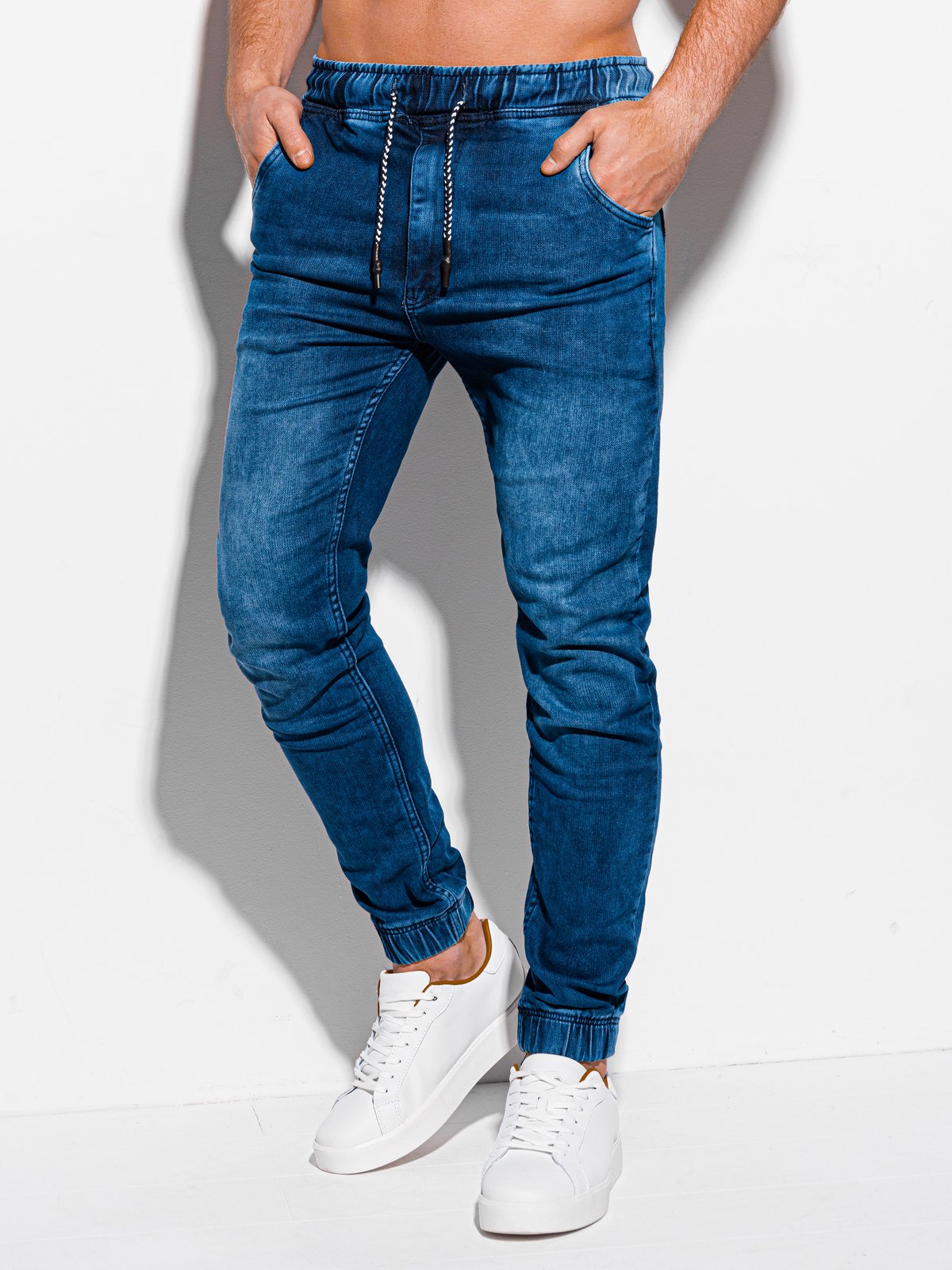 Mens Jeans Joggers P868 Dark Blue Modone Wholesale Clothing For Men