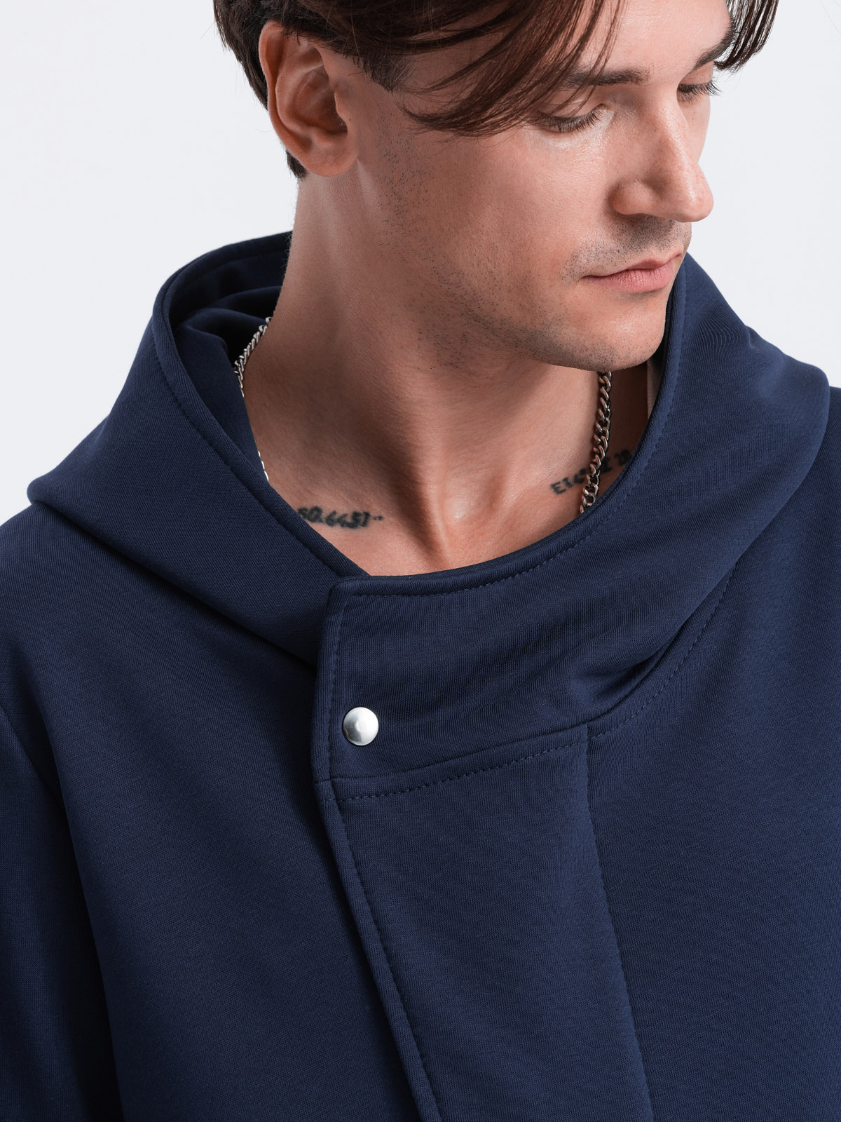 Button up sales under hoodie