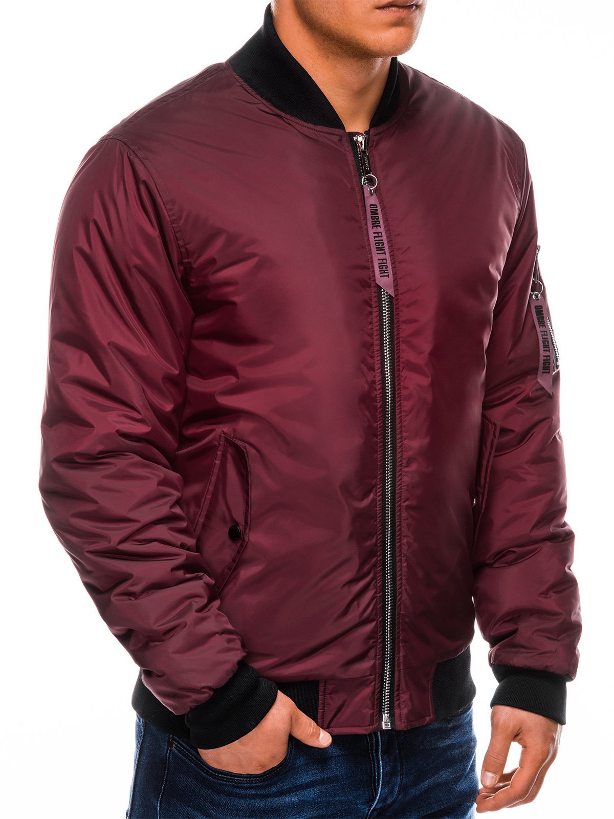 Men's mid-season bomber jacket C330 - dark red | MODONE wholesale ...