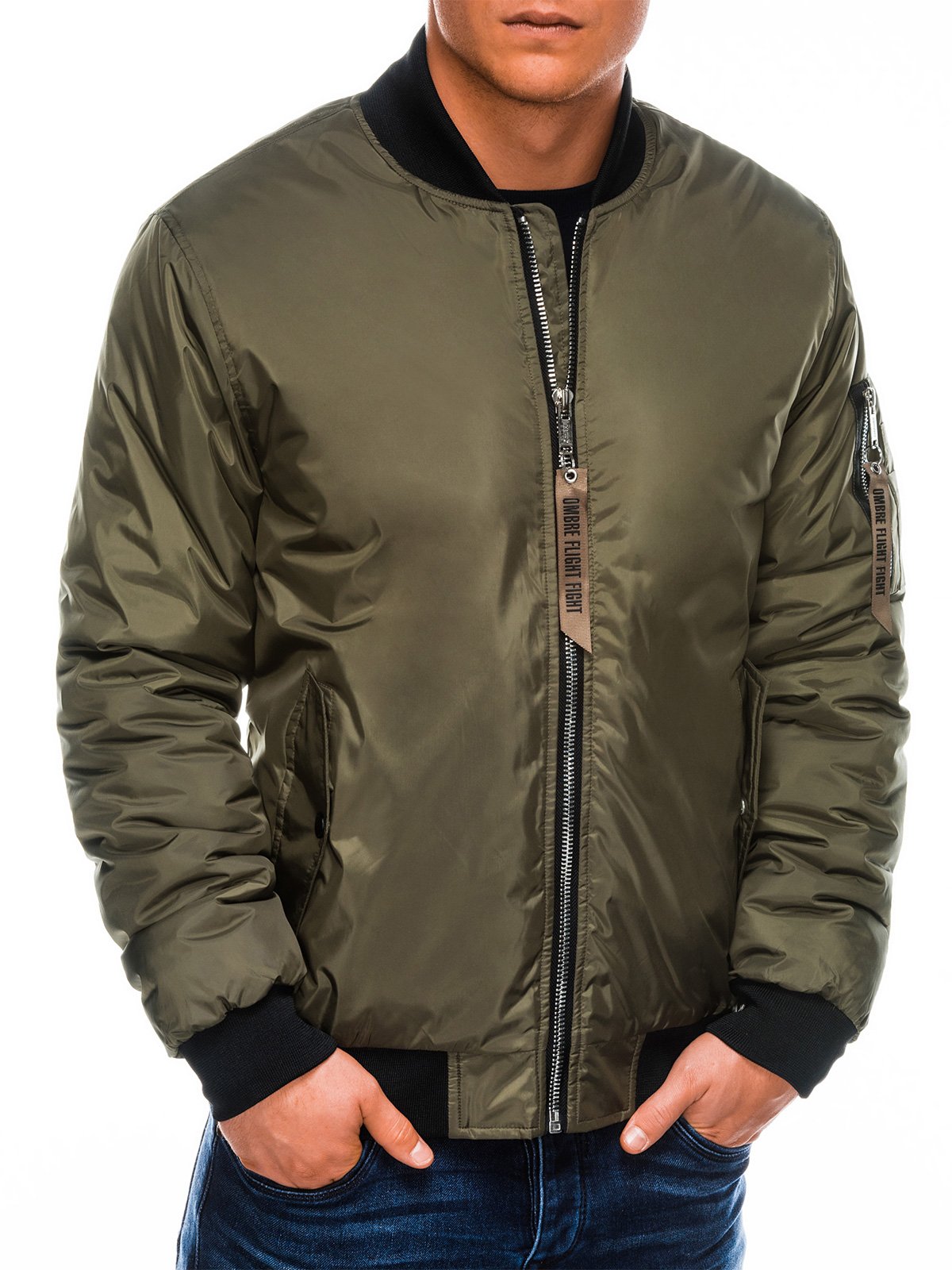 Men's mid-season bomber jacket C330 - olive | MODONE wholesale ...