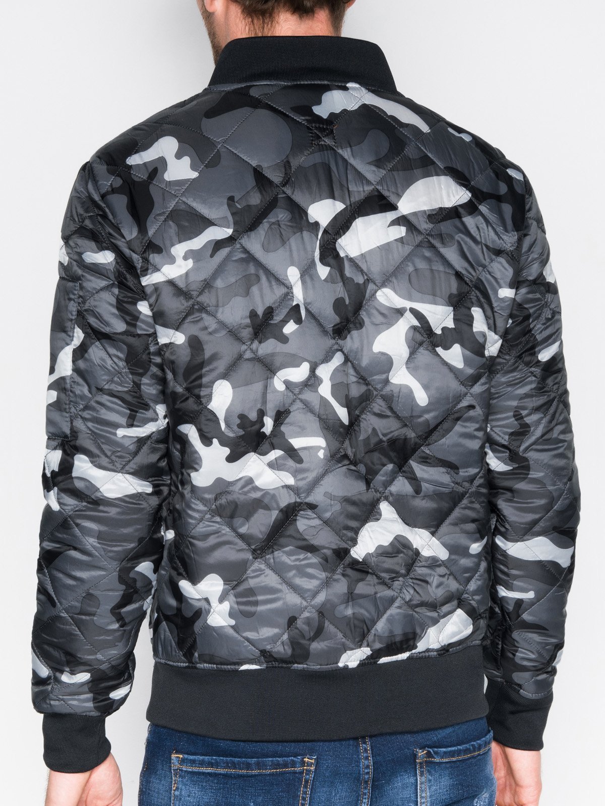 Men's mid-season bomber jacket C357 - grey/camo | MODONE wholesale ...