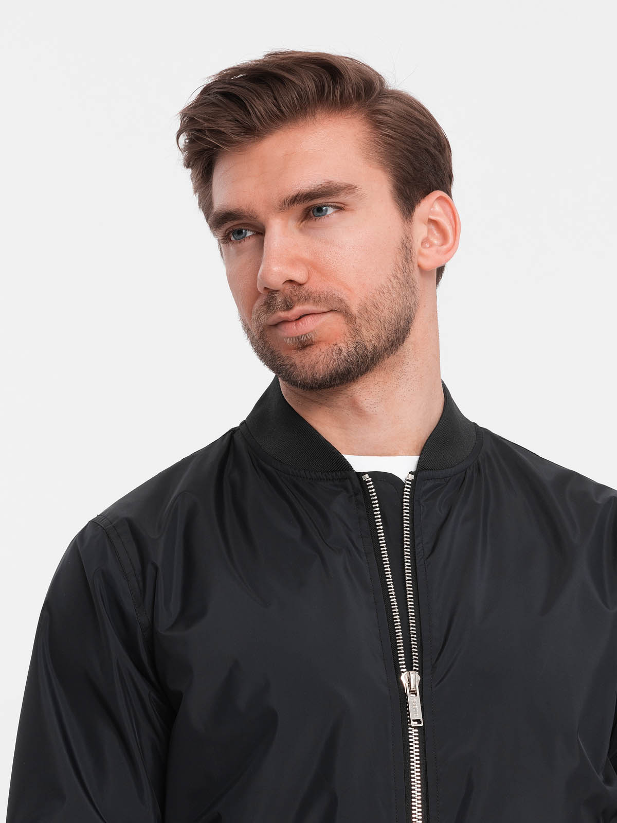Men's mid-season bomber jacket C439 - black | MODONE wholesale ...