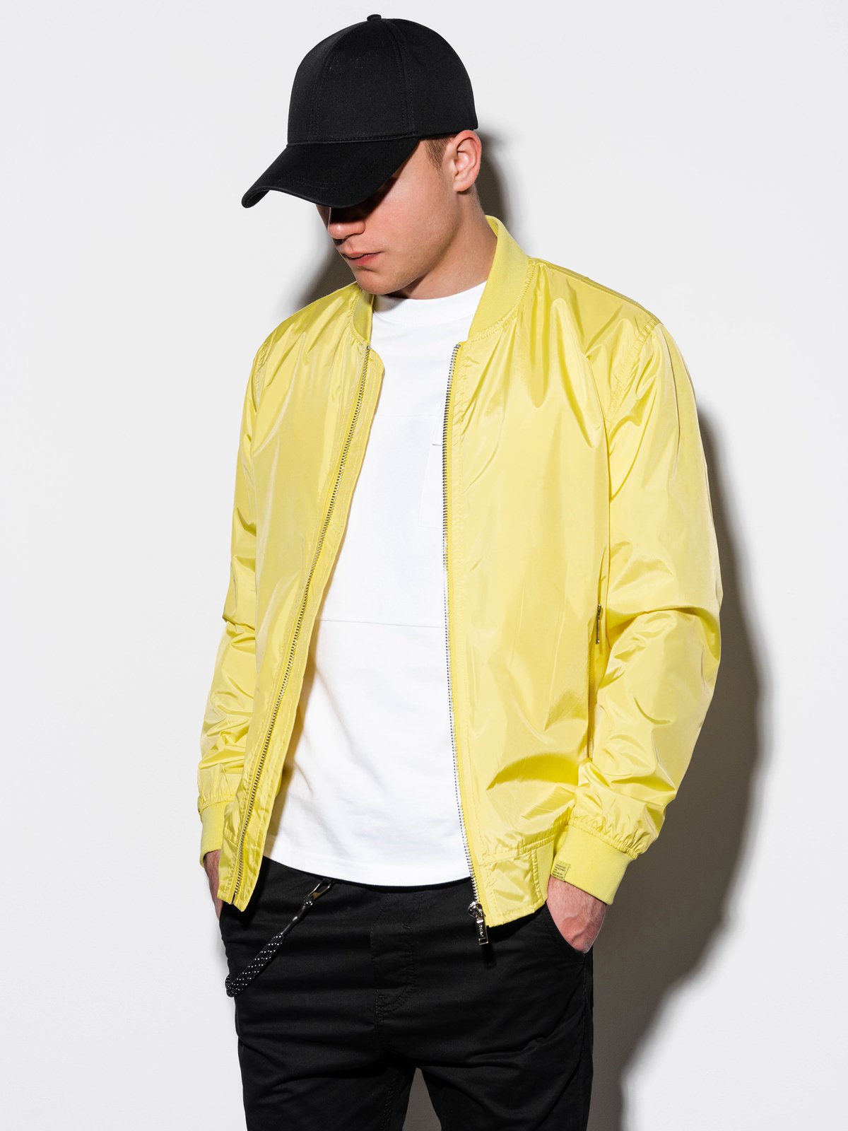 Men's mid-season bomber jacket C439 - yellow | MODONE wholesale ...