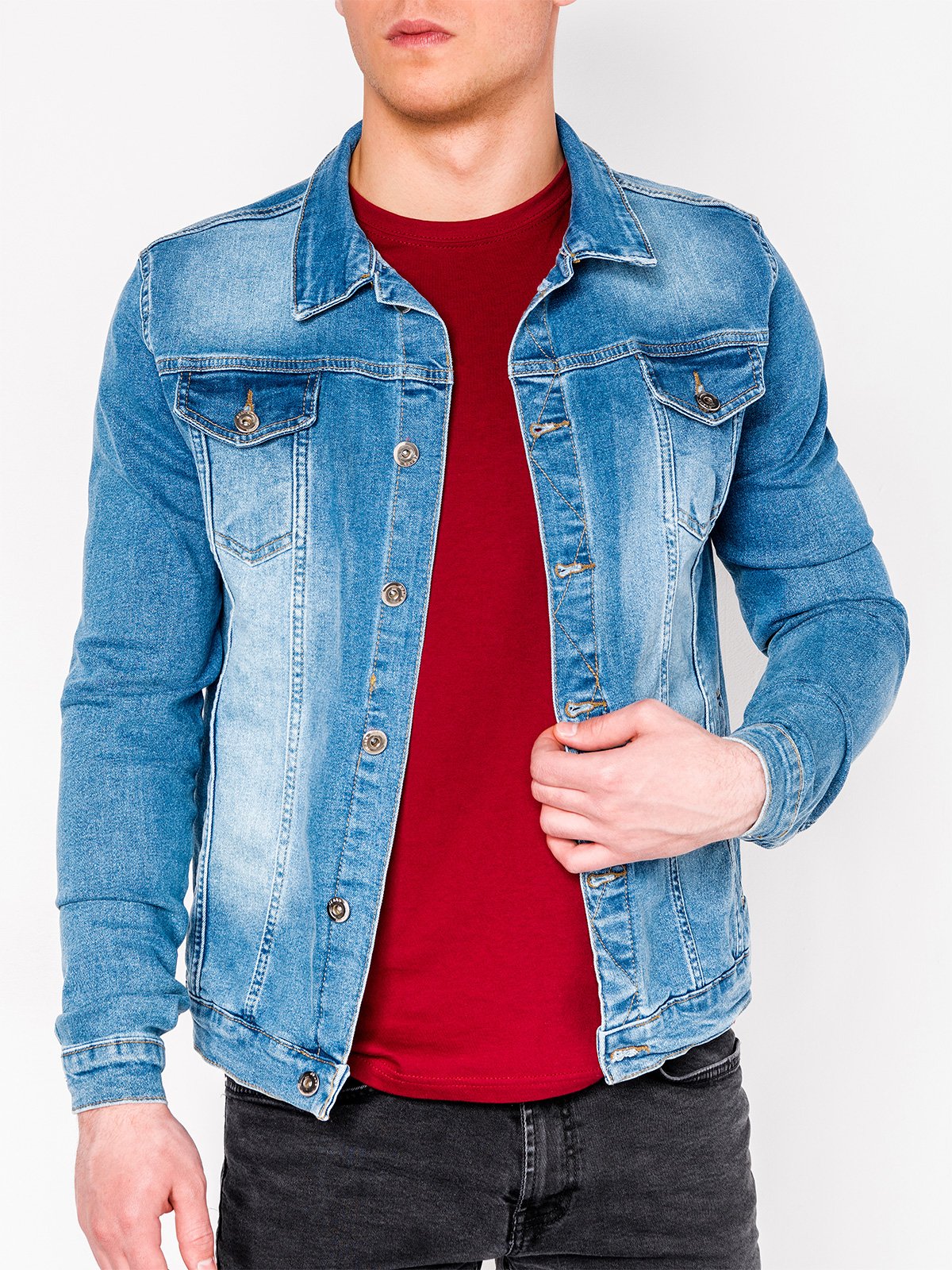 light blue jeans jacket