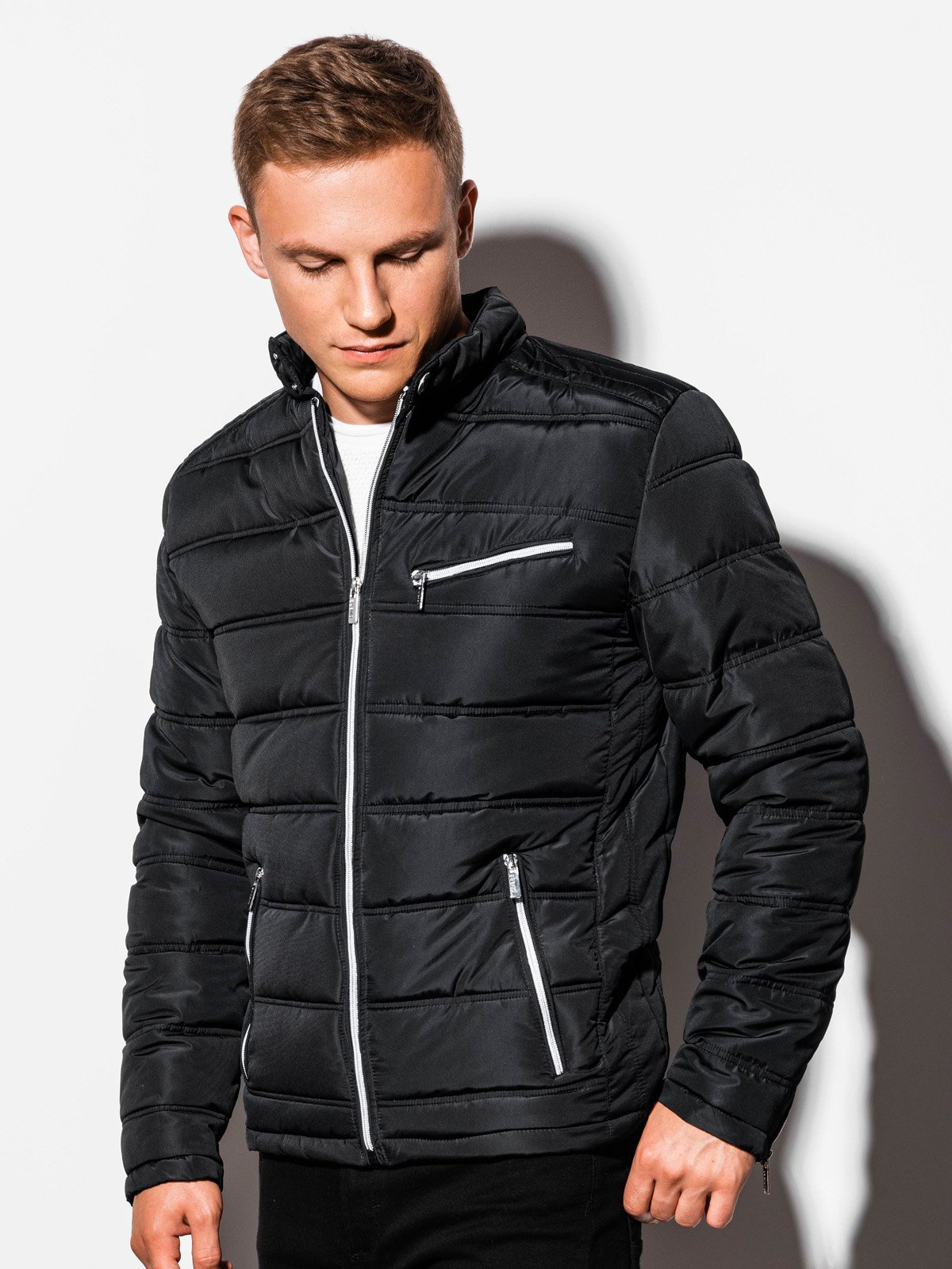 Men's midseason quilted jacket C209 black MODONE wholesale