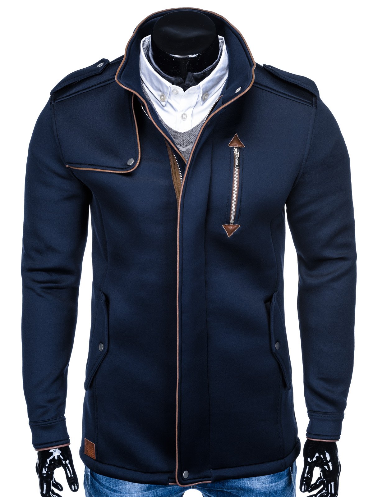 Men's mid-season summer jacket C396 - navy | MODONE wholesale ...