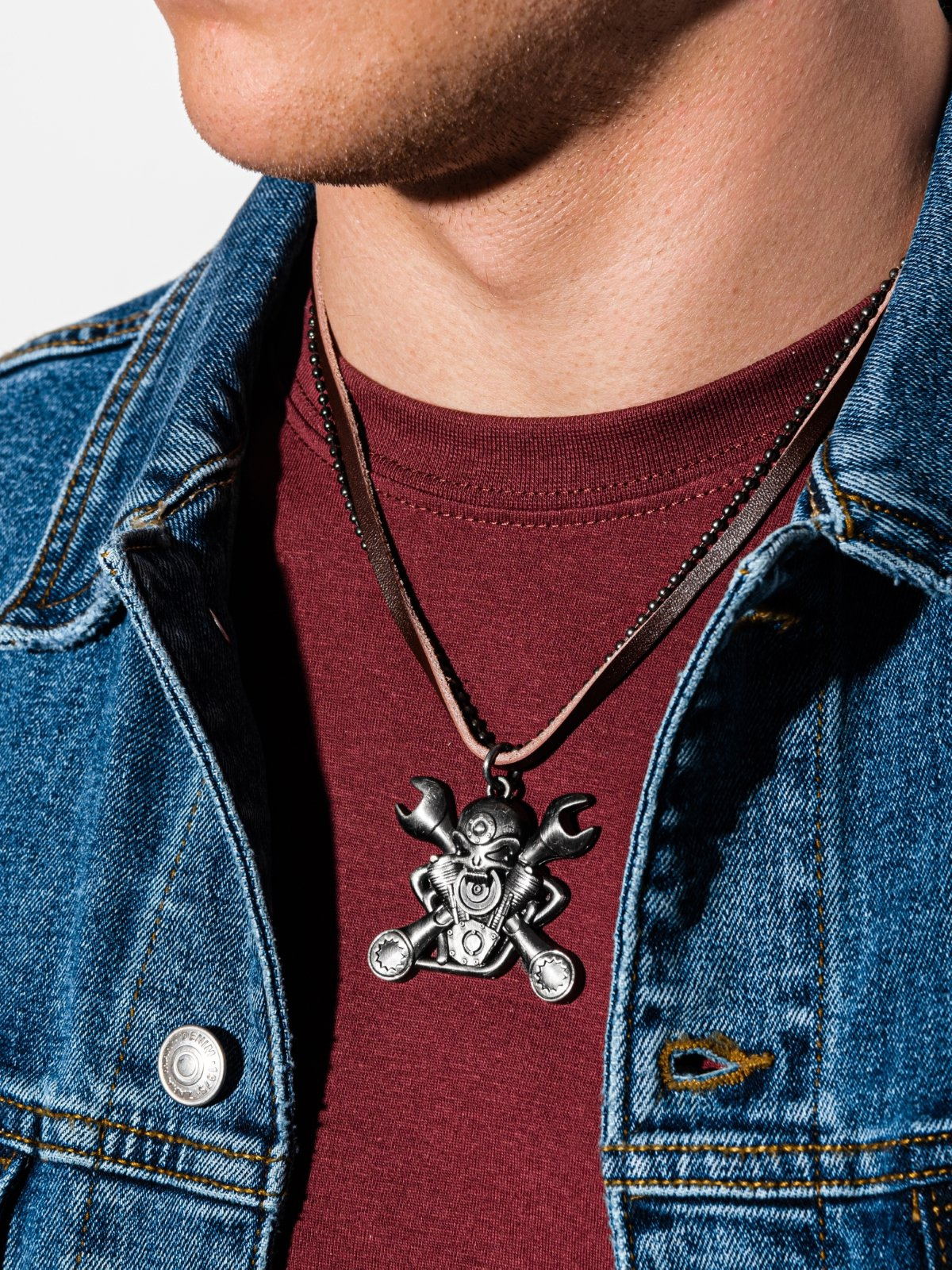 Men's necklace on the leather strap A360 MODONE wholesale Clothing