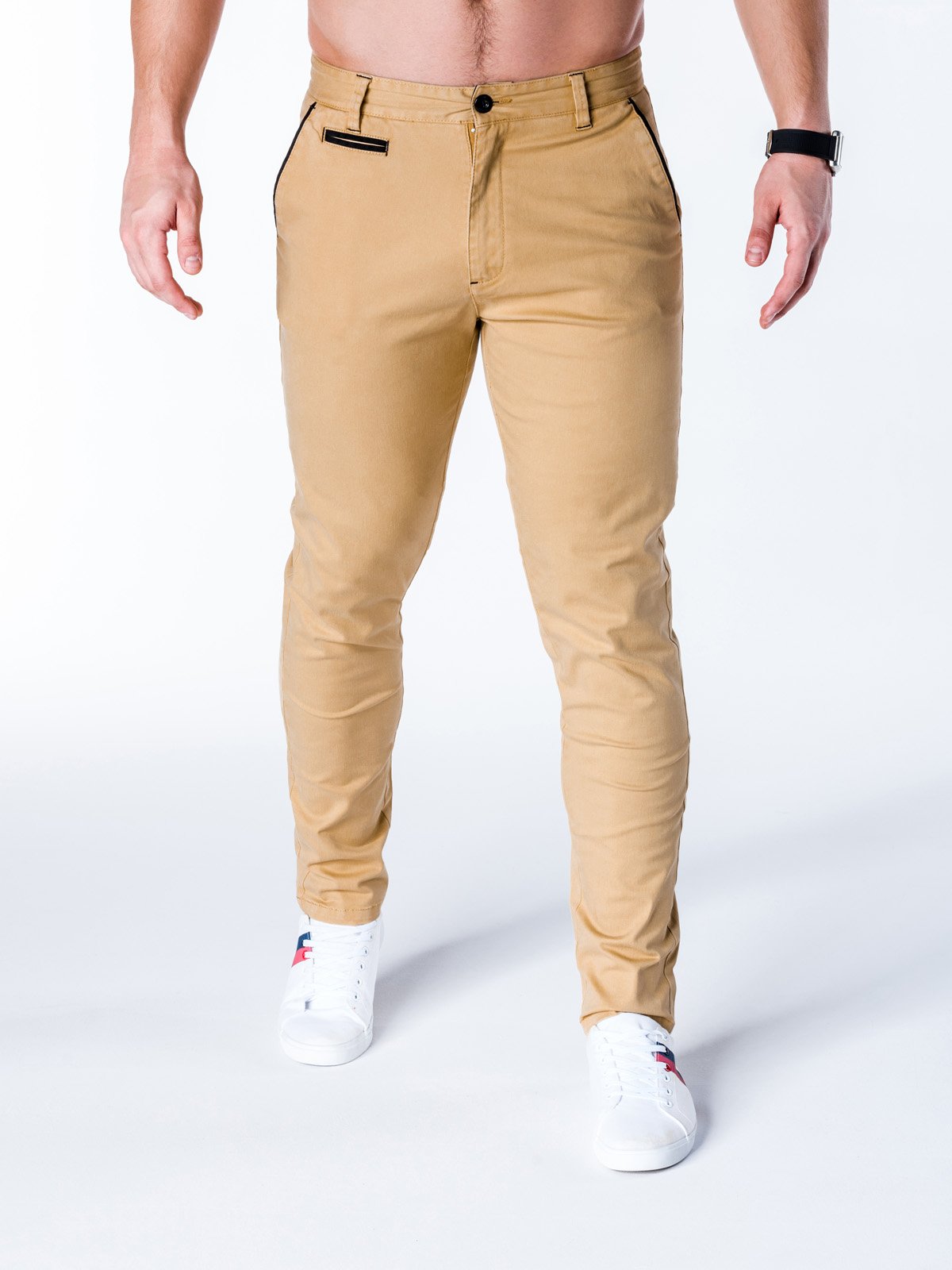 Men's pants chinos P646 - beige | MODONE wholesale - Clothing For Men