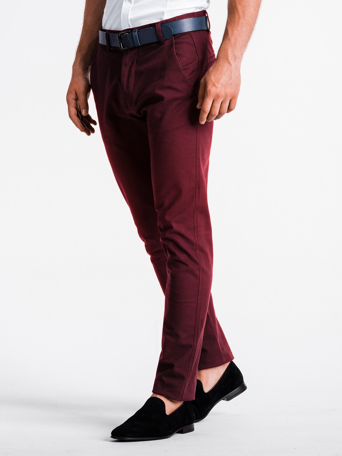 Men's pants chinos P830 - dark red | MODONE wholesale - Clothing For Men