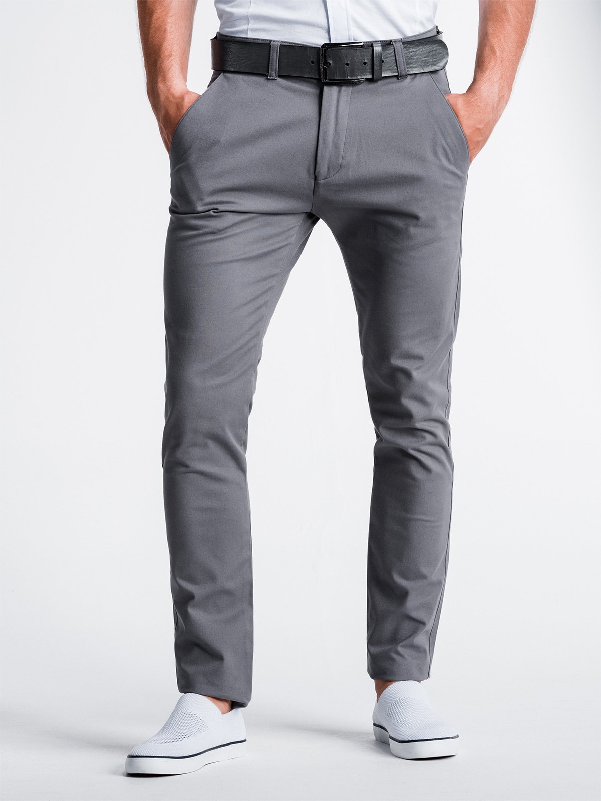 Men's pants chinos P830 - grey | MODONE wholesale - Clothing For Men