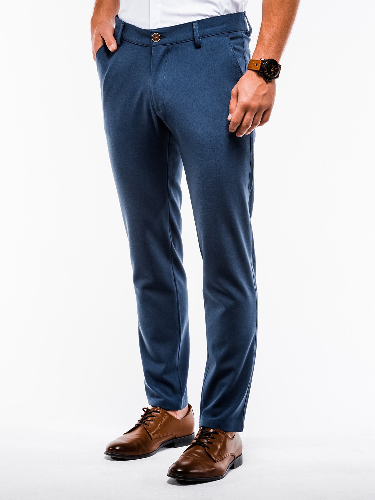 Men's pants chinos P832 - blue | MODONE wholesale - Clothing For Men