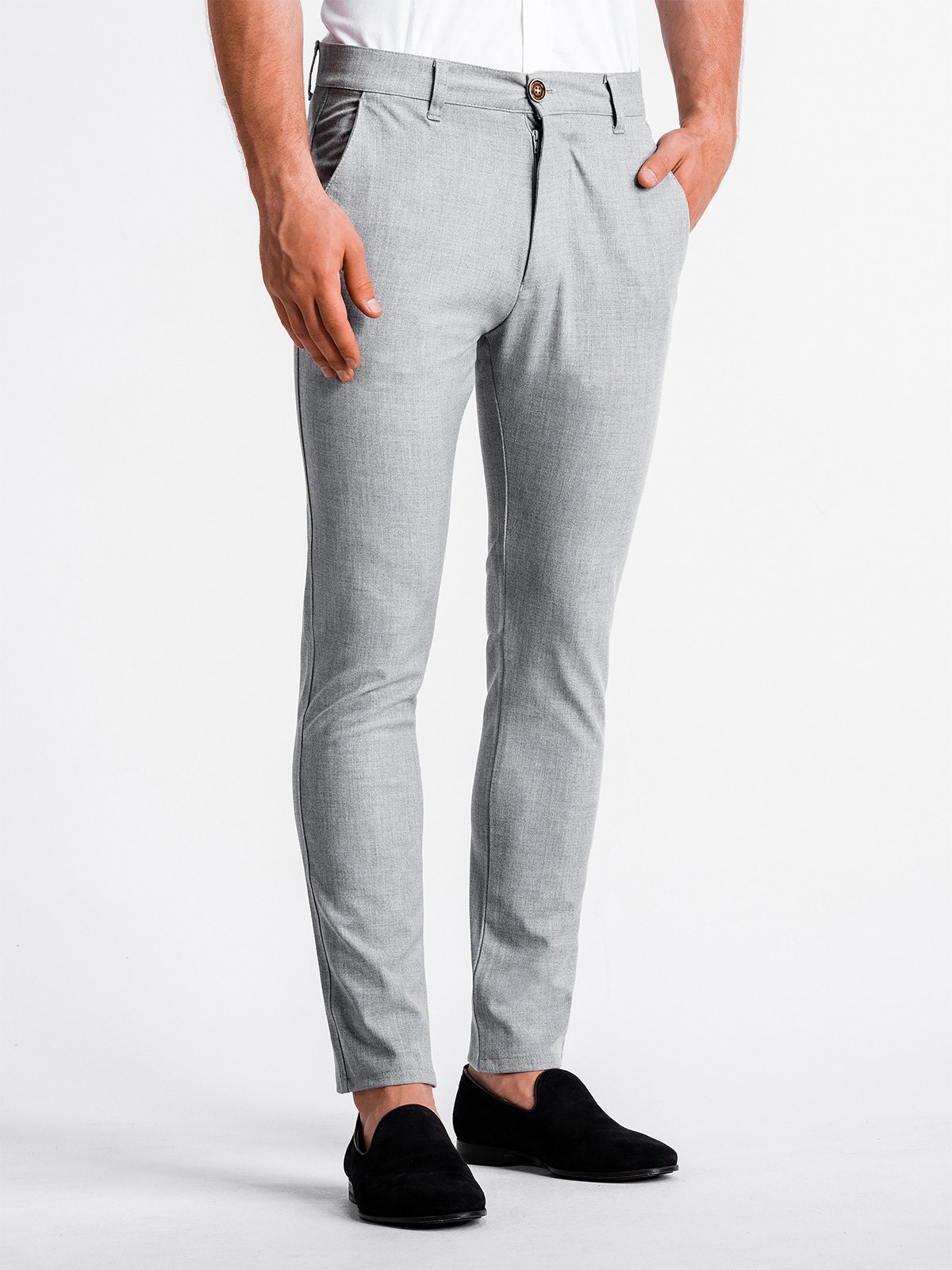 Men's pants chinos P832 - light grey | MODONE wholesale - Clothing For Men