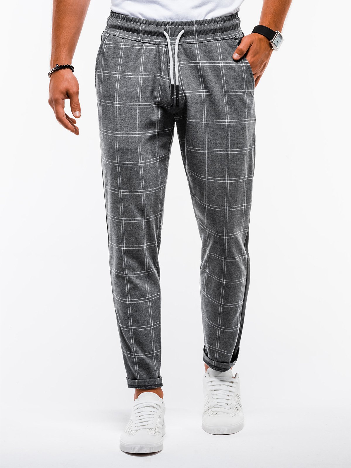 Men's pants chinos P851 - dark grey | MODONE wholesale - Clothing For Men