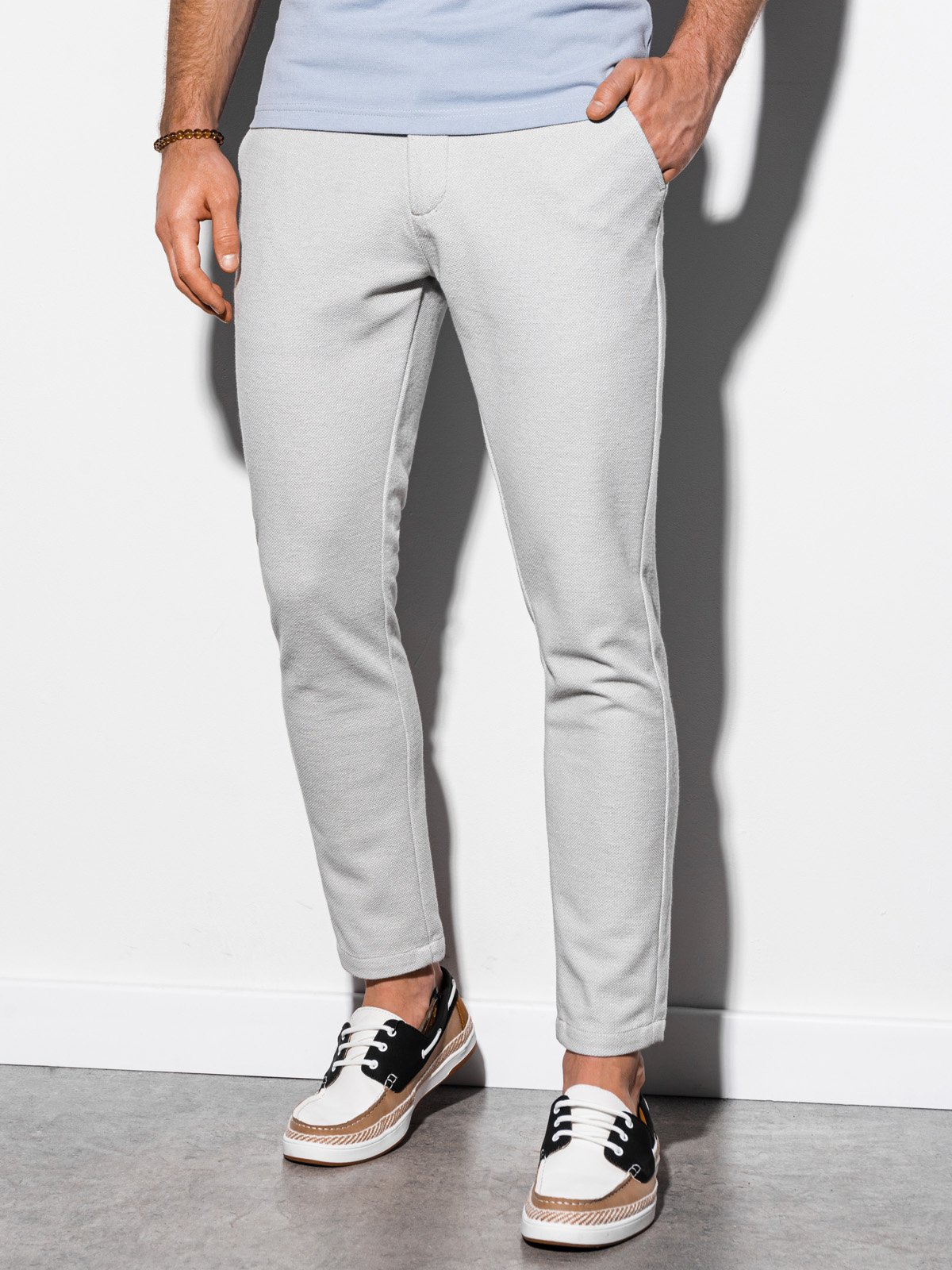 Men's pants chinos P891 - light grey | MODONE wholesale - Clothing For Men