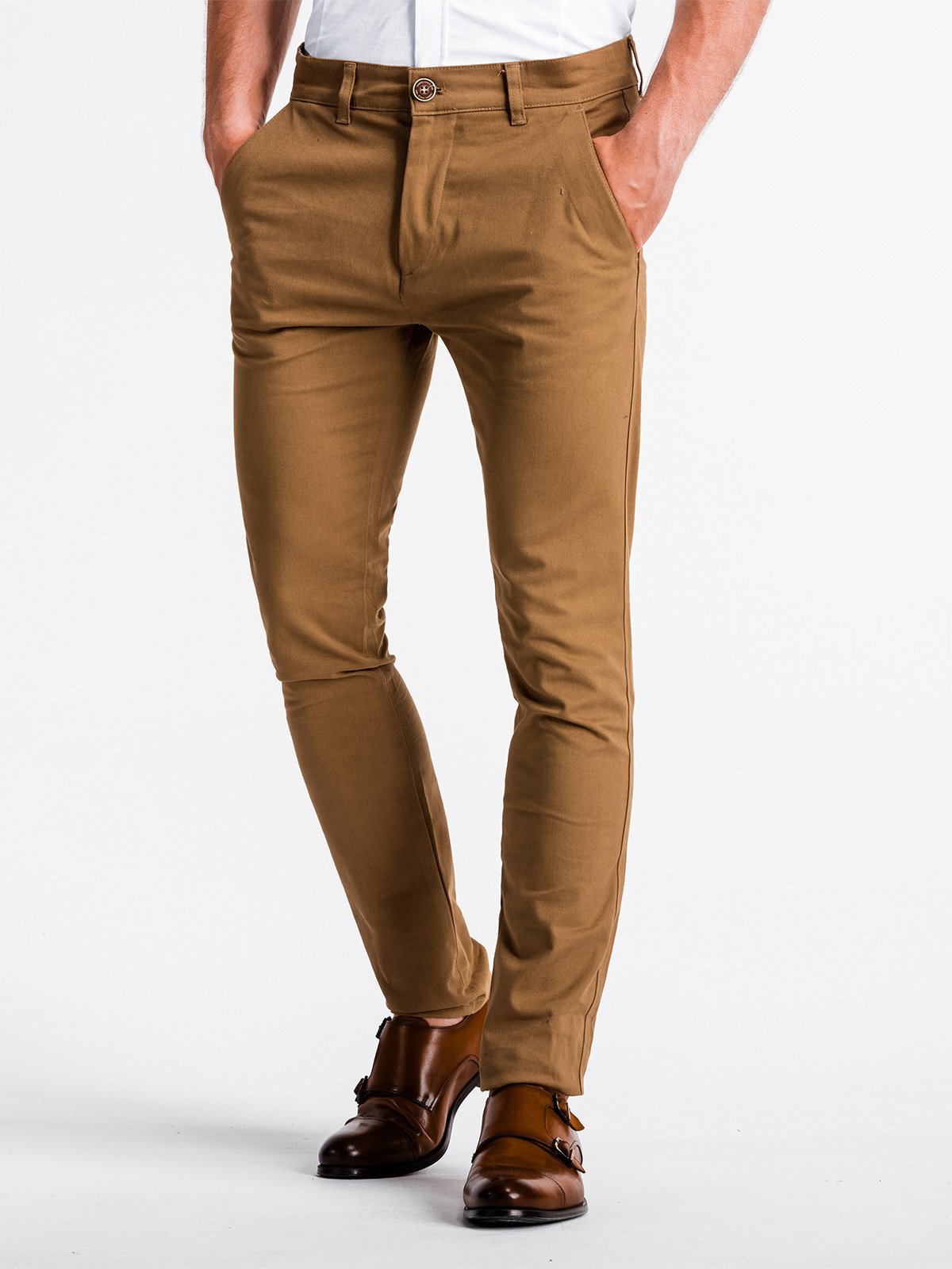 Men's pants chinos - camel P830  MODONE wholesale - Clothing For Men