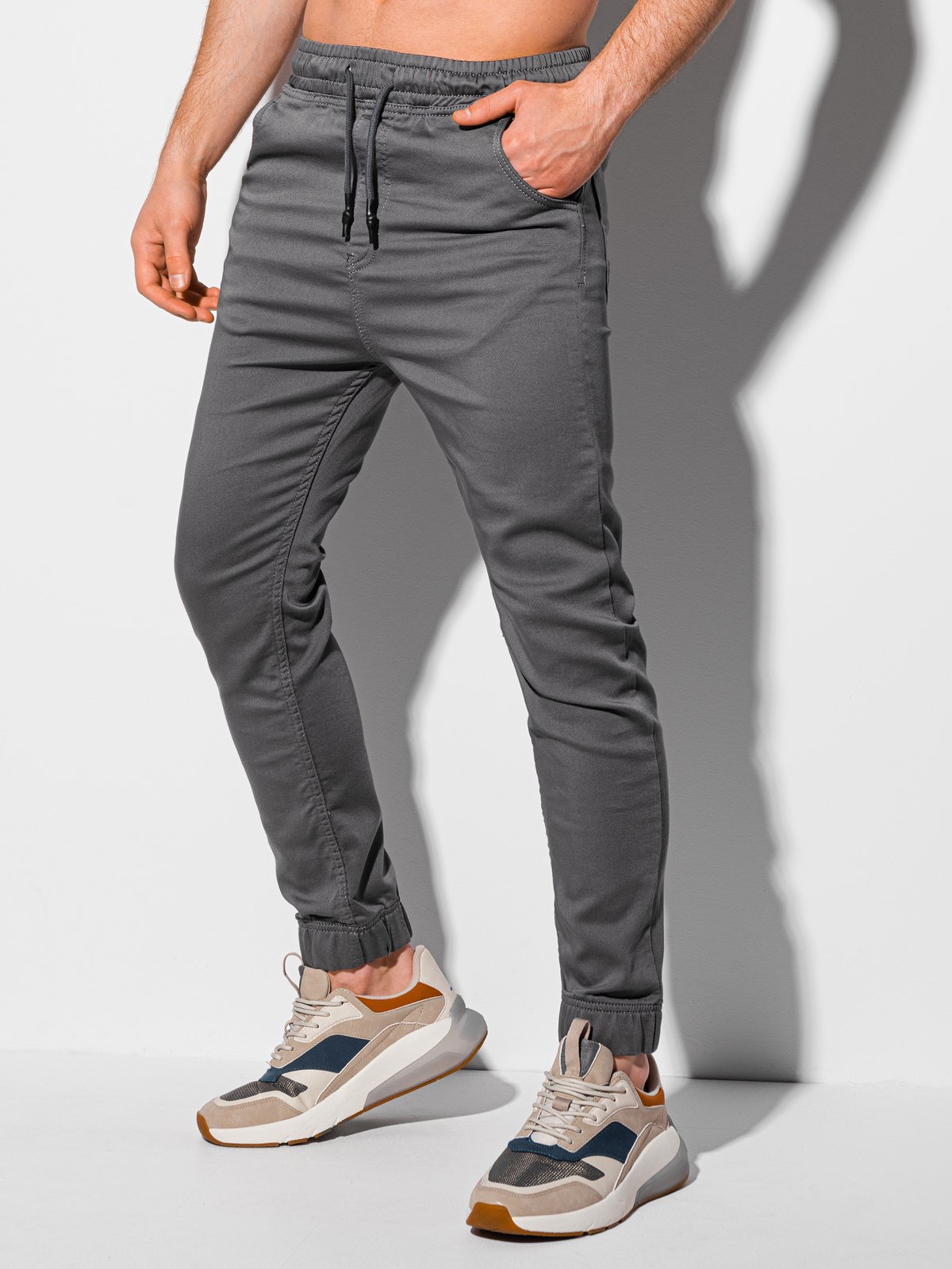 Men's pants joggers P1037 - dark grey | MODONE wholesale - Clothing For Men