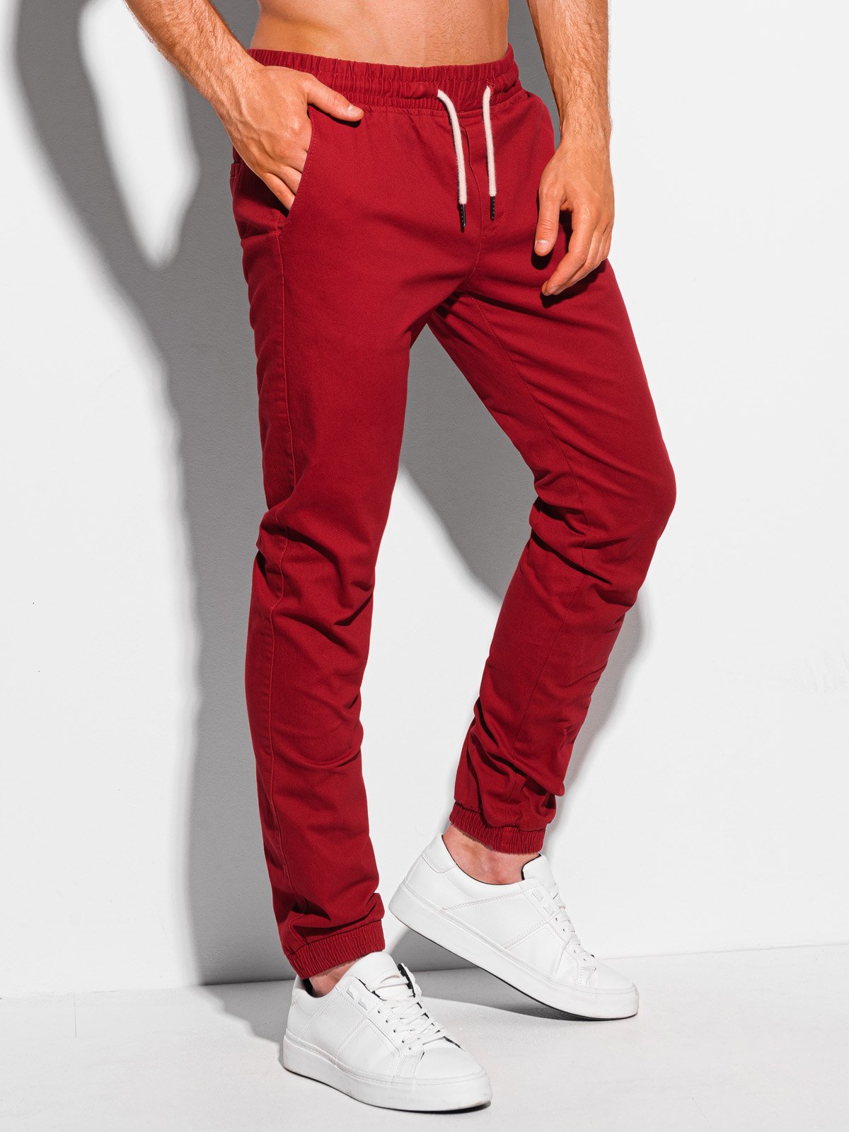 Men's pants joggers P1091 - red  MODONE wholesale - Clothing For Men