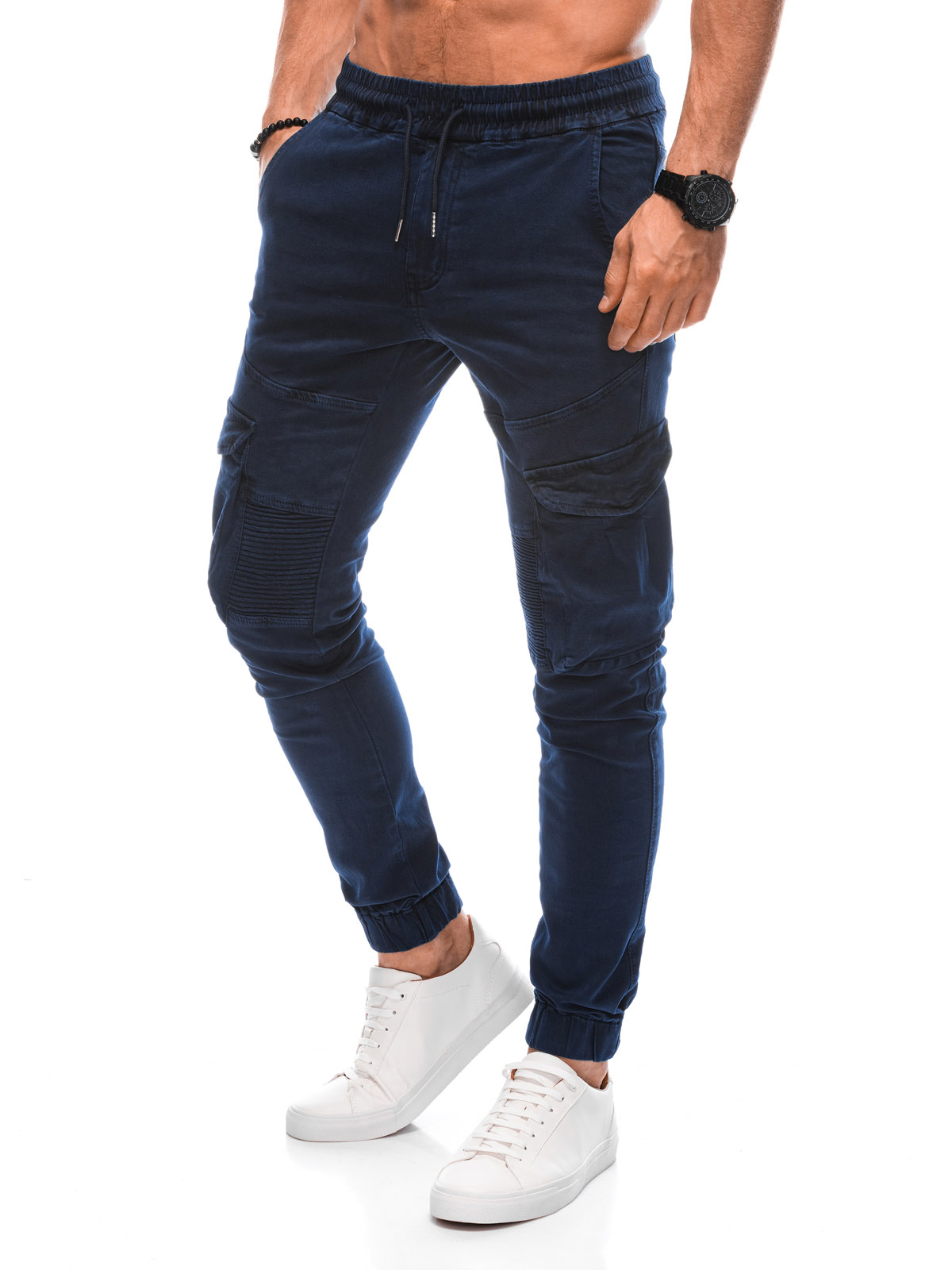 Navy blue 2024 cargo joggers mens