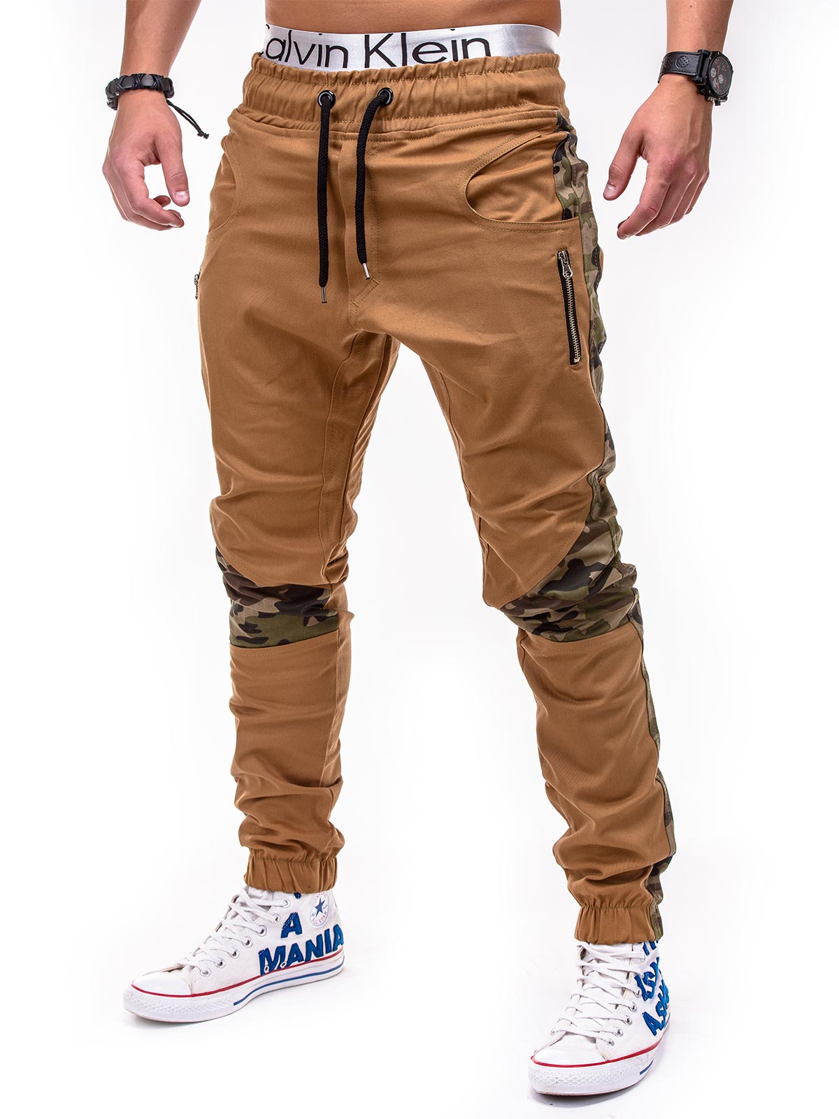 Men's pants joggers P387 - camel | MODONE wholesale - Clothing For Men