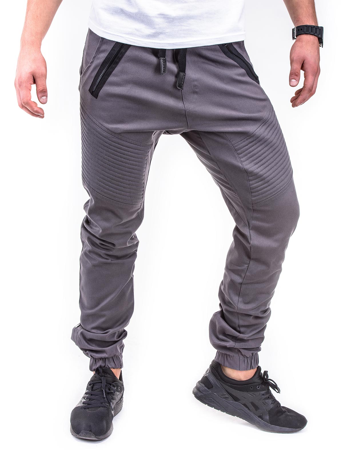 Men's pants joggers P389 - dark grey | MODONE wholesale - Clothing For Men