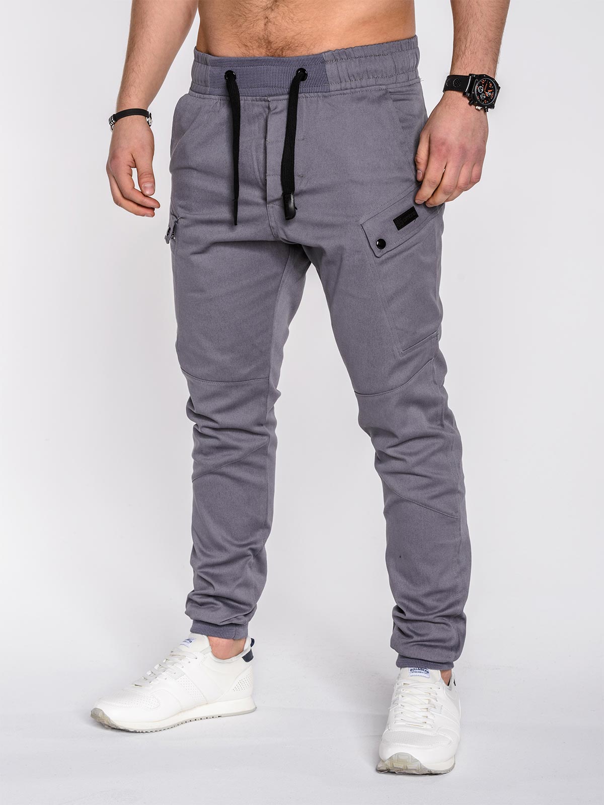 Men's pants joggers P474 - grey | MODONE wholesale - Clothing For Men