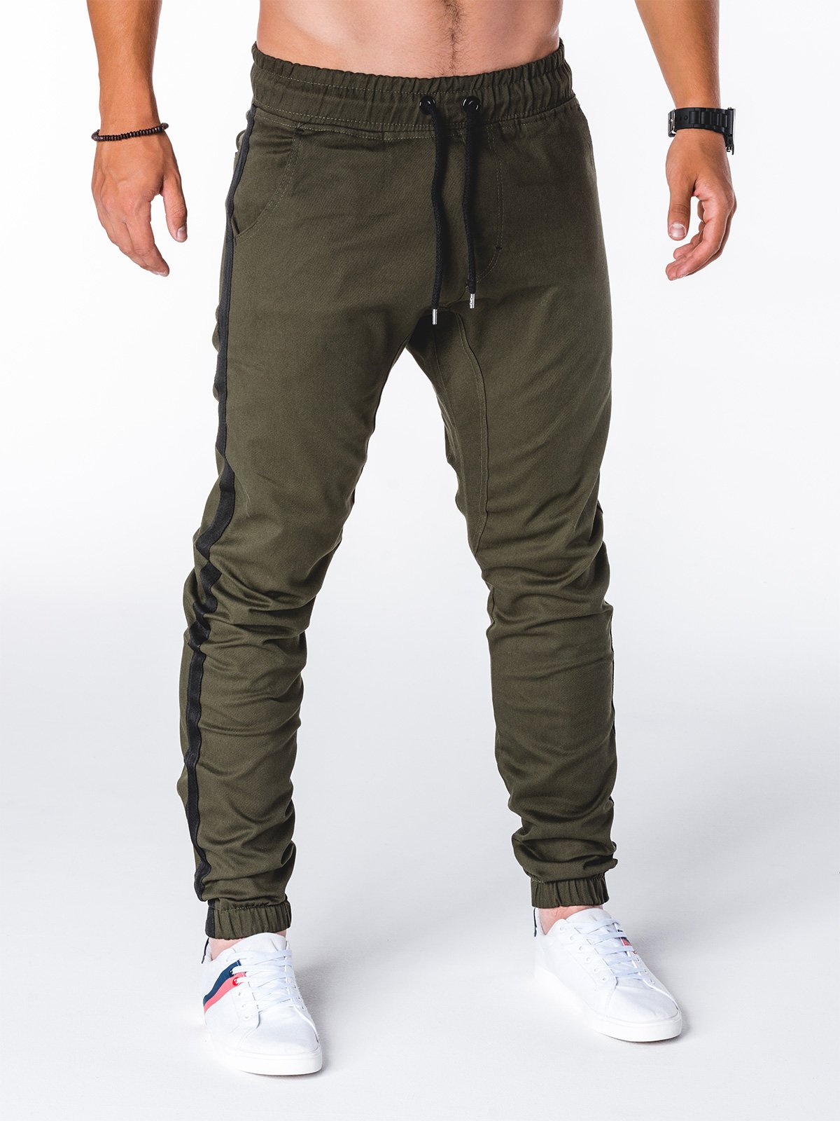 Men's pants joggers P670 - khaki | MODONE wholesale - Clothing For Men