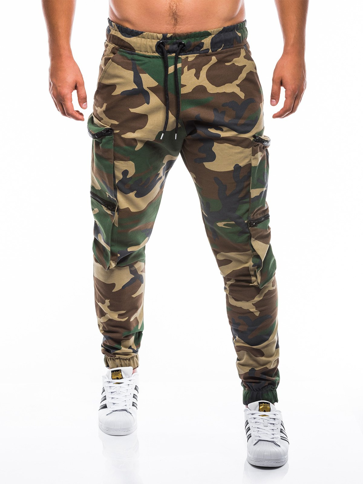 green camo joggers mens